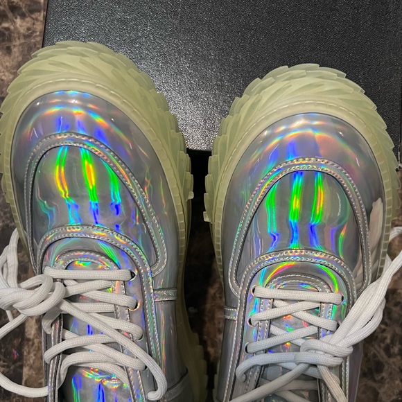 Giuseppe Zanotti Blabber Low-Top Iridescent Leather Sneakers SZ 41EU - Picture 9 of 14